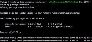 update anaconda navigator python command line